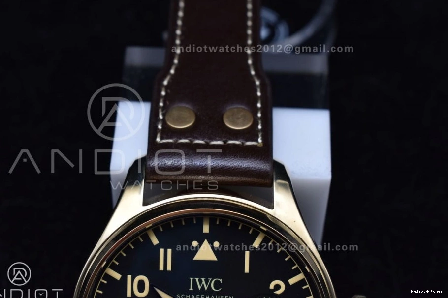 on Dial ZF IW501005 Leather Minimalist Strap Best Real Brown Big A 519 Bronze Black Edition 1:1 Pilot 0407